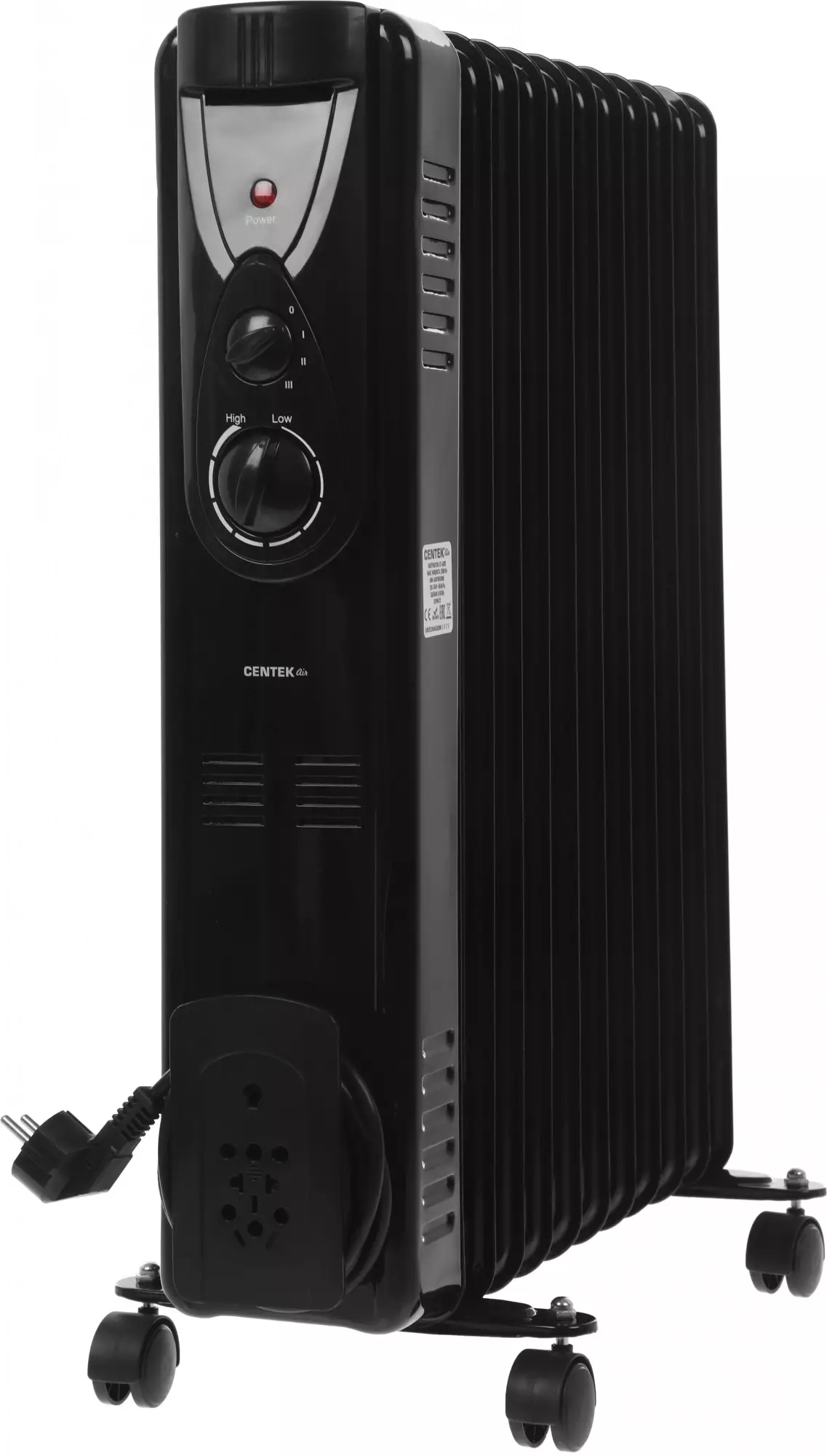 Масляный радиатор Centek CT-6202, Черный детальное изображение - 2