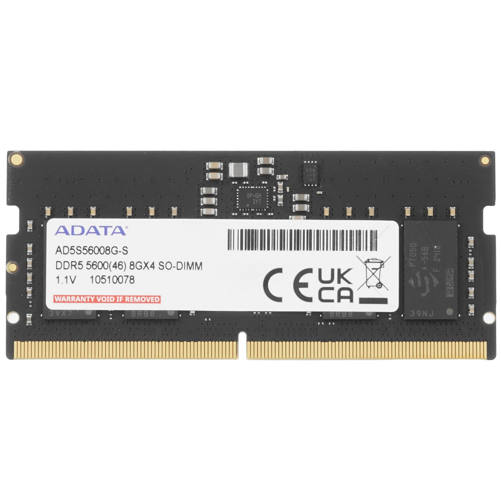 Оперативная память ADATA SO-DIMM DDR5 4800MHz, AD5S56008G-S, 8 Гб детальное изображение - 1