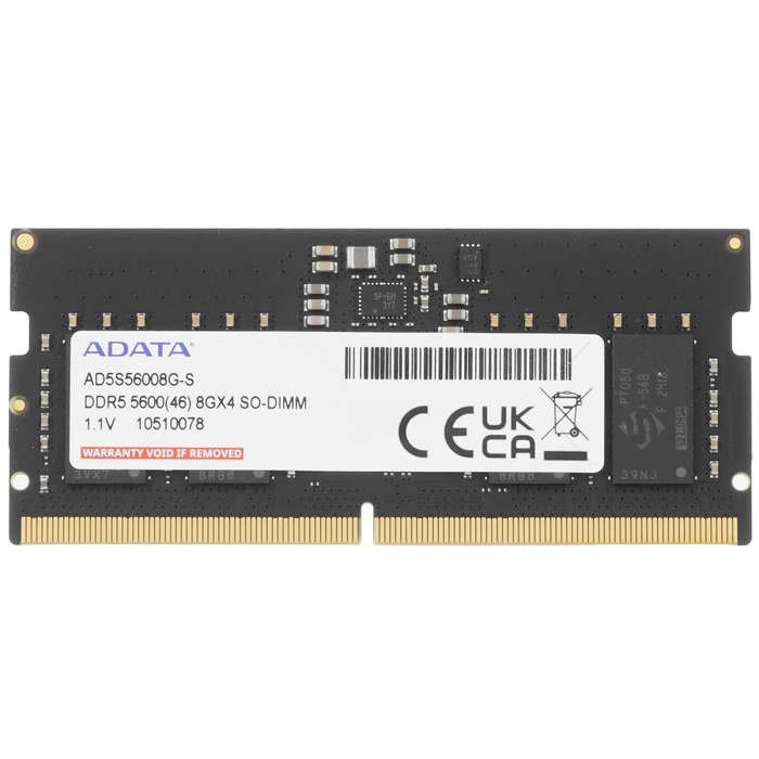 Оперативная память ADATA SO-DIMM DDR5 4800MHz, AD5S56008G-S, 8 Гб №1