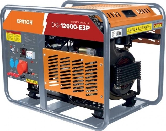 Генератор дизельный с воздушным охлаждением КРАТОН DG-12000-E3P 3 08 02 015, открытый, 10 кВт, Оранжевый детальное изображение - 1