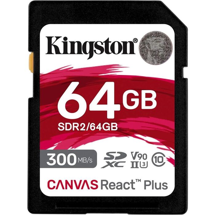 Карта памяти Kingston Canvas React Plus SD (SDR2/64GB), 64 Гб №1