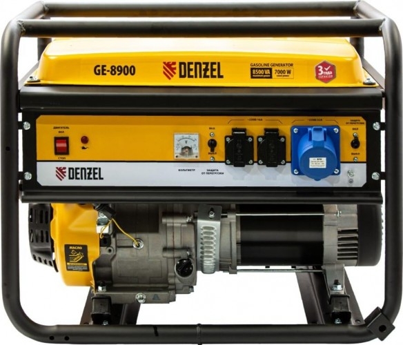 Генератор бензиновый Denzel GE 8900 94639, 7 кВт, Желтый детальное изображение - 2