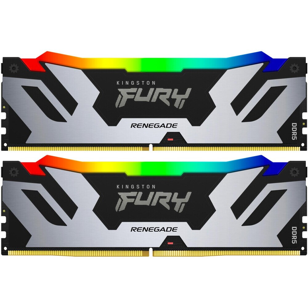 Оперативная память Kingston Fury Renegade Silver RGB DDR5 7200MHz, KF572C38RSAK2-32, 2x16 Гб KIT, 32 Гб детальное изображение - 1