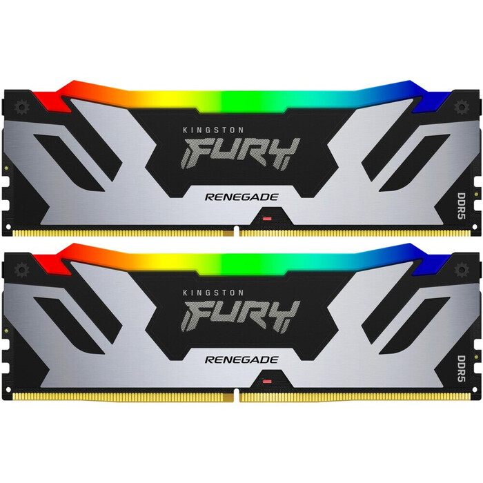 Оперативная память Kingston Fury Renegade Silver RGB DDR5 7200MHz, KF572C38RSAK2-32, 2x16 Гб KIT, 32 Гб №1