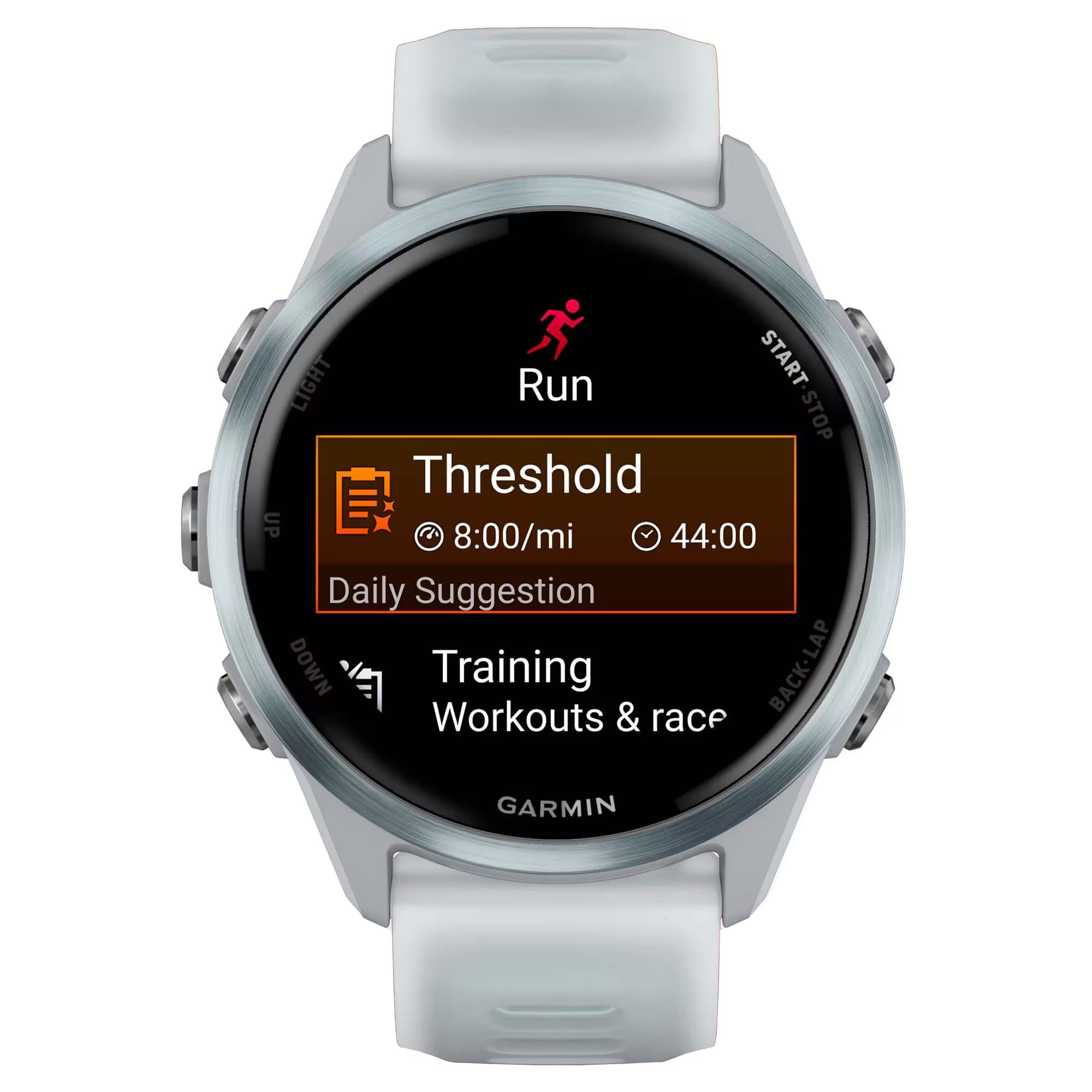 Умные часы Garmin Forerunner 570 42 мм, Светло-серый, алюминиевый безель, облачно-голубой ремешок детальное изображение - 2