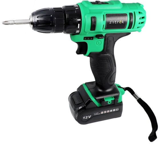 Аккумуляторная дрель-шуруповерт Zitrek Greenpower 12-Li 063-4074, 12 В, 32 Нм, 1,5 А·ч детальное изображение - 1