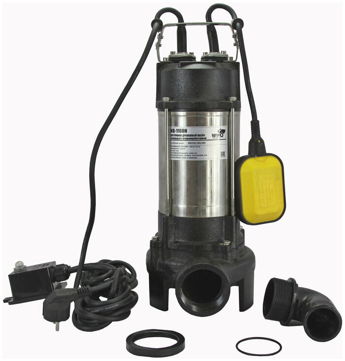 Насос WWQ NB-1100N, 283 л/мин, 50 мм, напор 8 м, d=50 мм, 1100 Вт, Черный №2