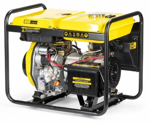 Генератор дизельный с воздушным охлаждением CHAMPION DG3601E, открытый, 2.7 кВт, Желтый детальное изображение - 6