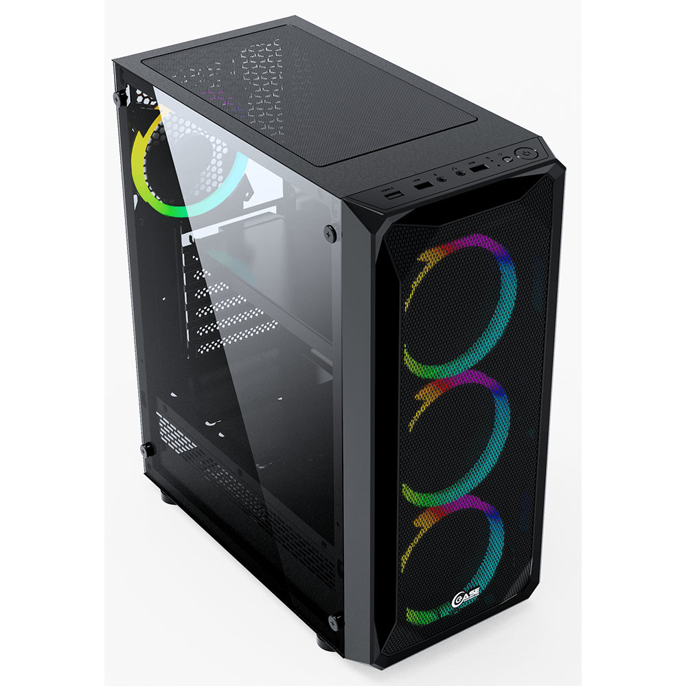 Корпус Powercase Mistral Z4 Mesh LED, Черный детальное изображение - 4
