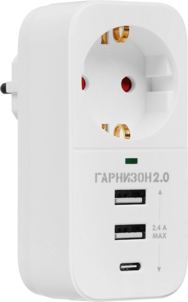 Сетевой фильтр Гарнизон SKT-1-CU2-W, Белый №2