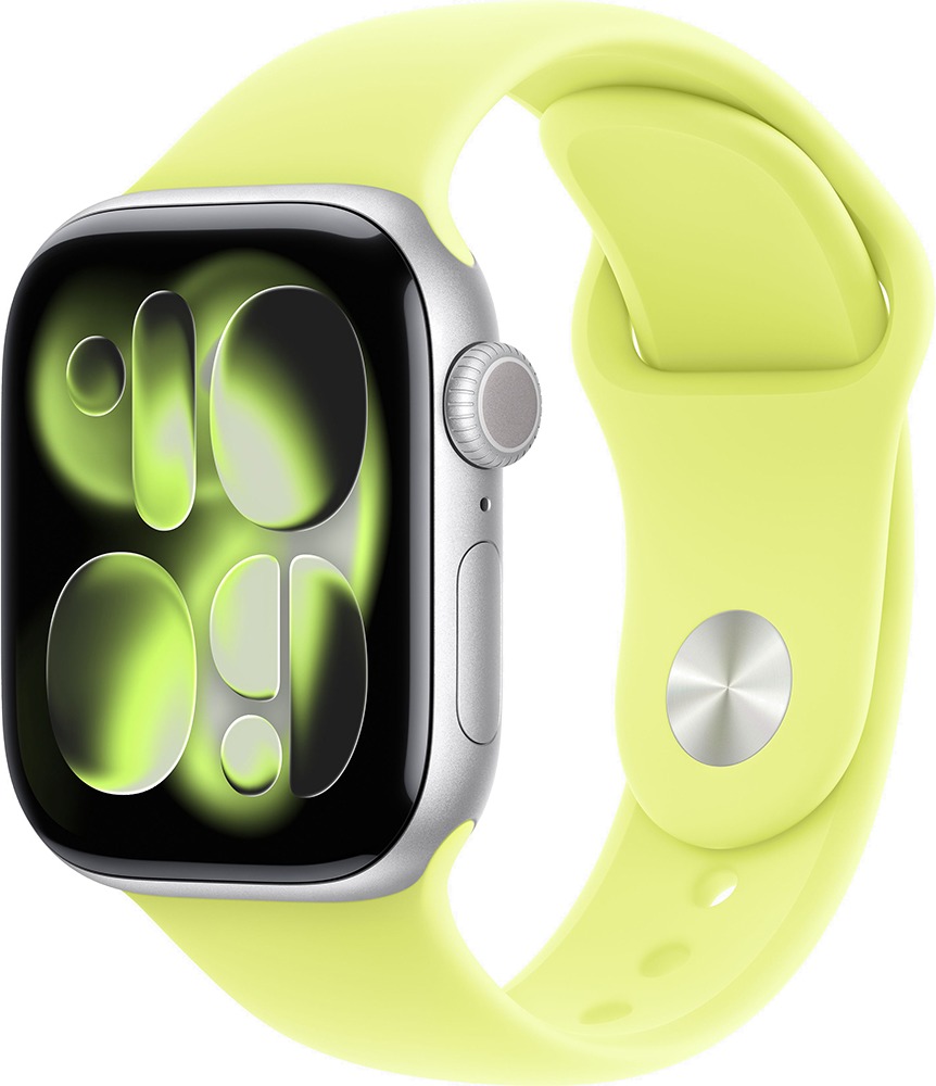 Умные часы Apple Watch Series 11 42 мм, Silver Aluminium Case with Neon Yellow Sport Band, GPS + Cellular, Неоновый желтый детальное изображение - 2