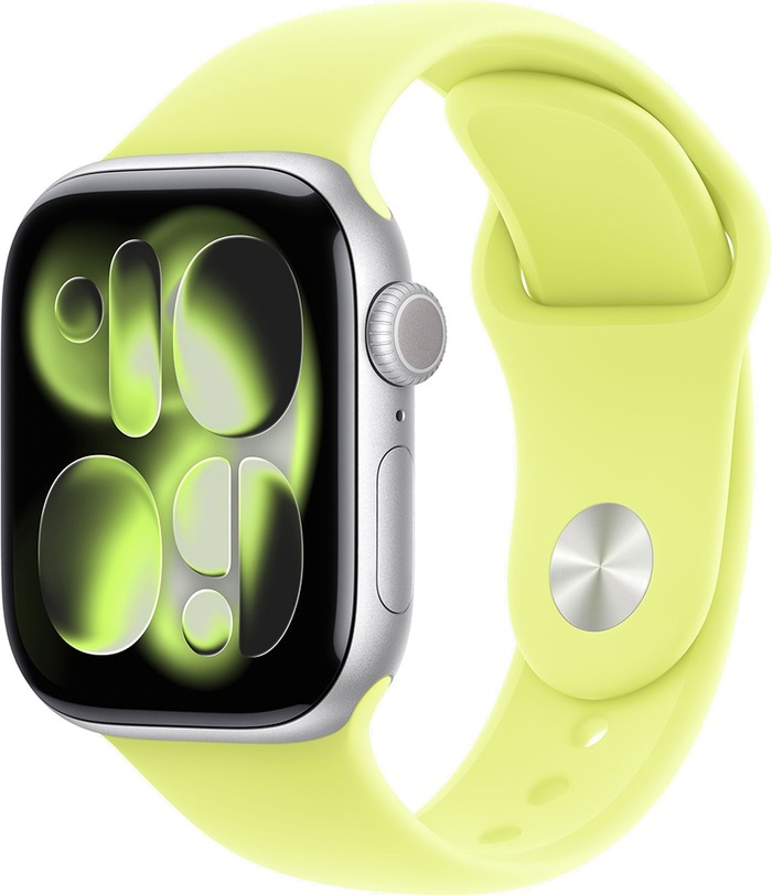 Умные часы Apple Watch Series 11 42 мм, Silver Aluminium Case with Neon Yellow Sport Band, GPS + Cellular, Неоновый желтый №2