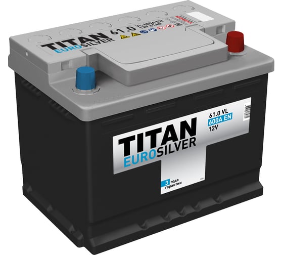 Аккумулятор TITAN EUROSILVER 61 VL, Обратная полярность, 4607008881370, 61 А*ч детальное изображение - 1
