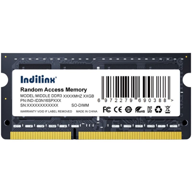 Оперативная память Indilinx SO-DIMM DDR3 1600MHz, IND-ID3N16SP08X, 8 Гб детальное изображение - 2