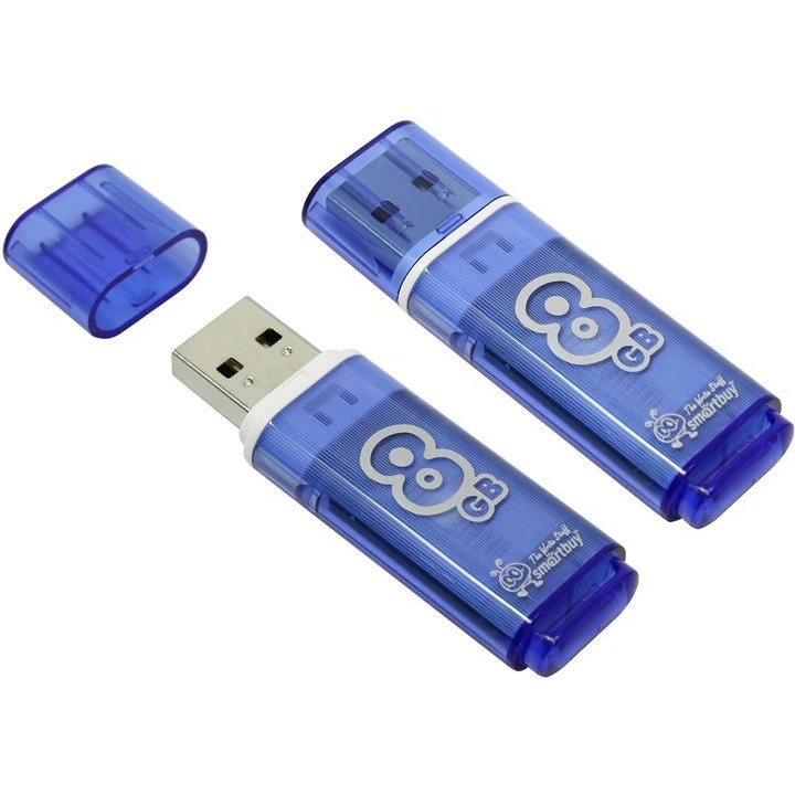 USB Flash накопитель SmartBuy Glossy (SB8 ГБGS-B) 8 ГБ, синий детальное изображение - 1