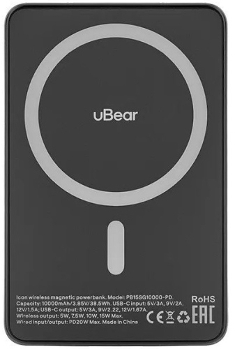 Внешний аккумулятор uBear Icon PD30W (PB15SG10000-PDM), 10000 мАч, Серый детальное изображение - 3