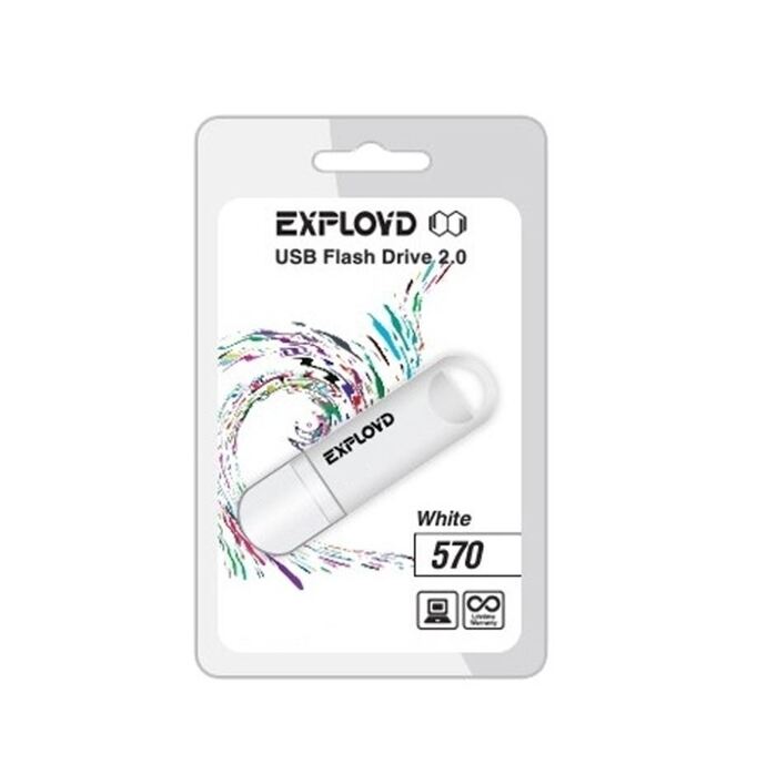 USB Flash накопитель Exployd 570 32 ГБ, белый №1