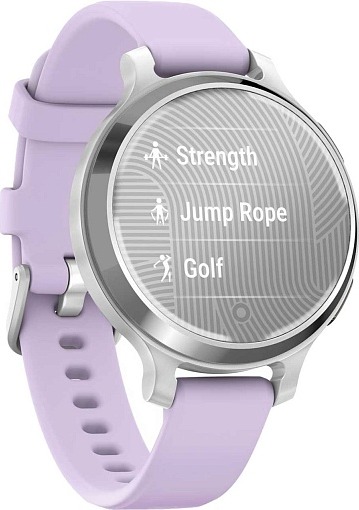 Смарт-часы Garmin Lily 2 Active, 38 мм, с серебристым безелем, фиолетовый силиконовый ремешок детальное изображение - 2