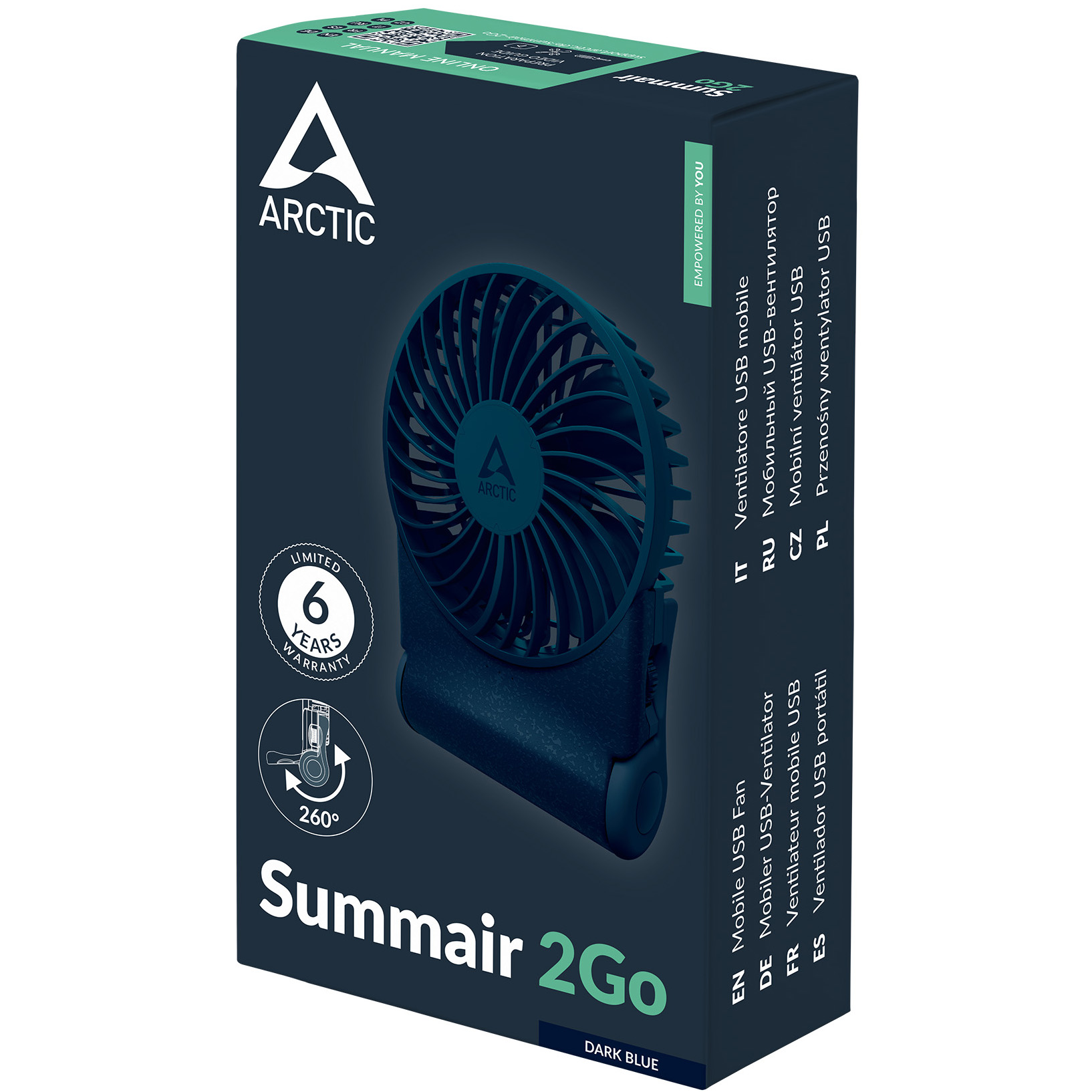 Портативный вентилятор Arctic Summair 2Go, 5 Вт, Темно-синий детальное изображение - 8