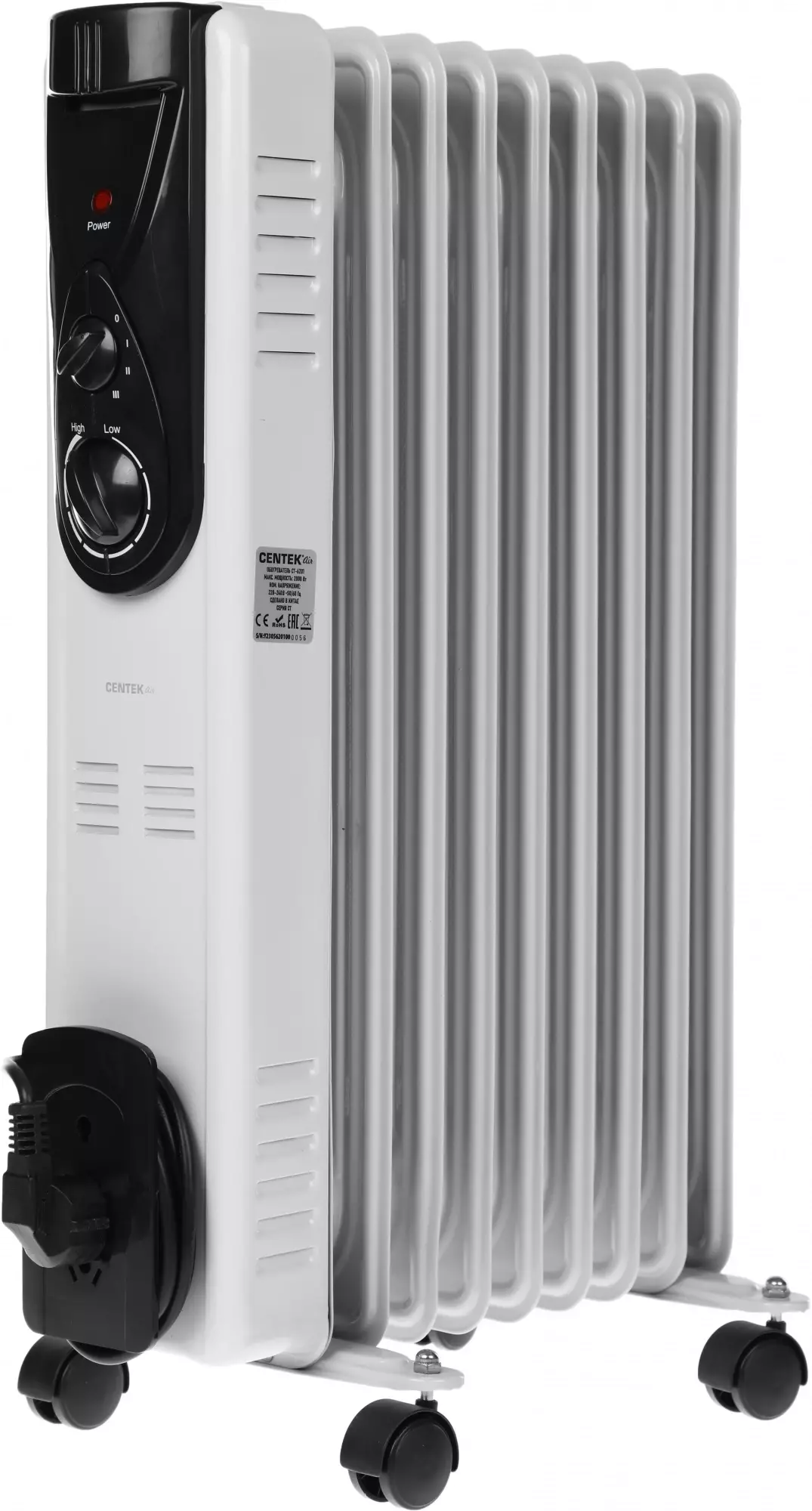 Масляный радиатор Centek CT-6201, Белый детальное изображение - 2