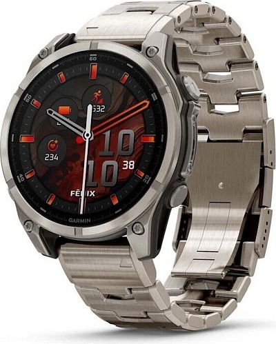 Смарт-часы Garmin Fenix 8 AMOLED Sapphire DLC, 47 мм, Титановый светло-серый, титановый ремешок детальное изображение - 1