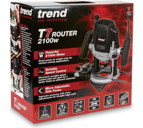 Фрезер TREND T7EK, 2100 Вт, Черный детальное изображение - 10