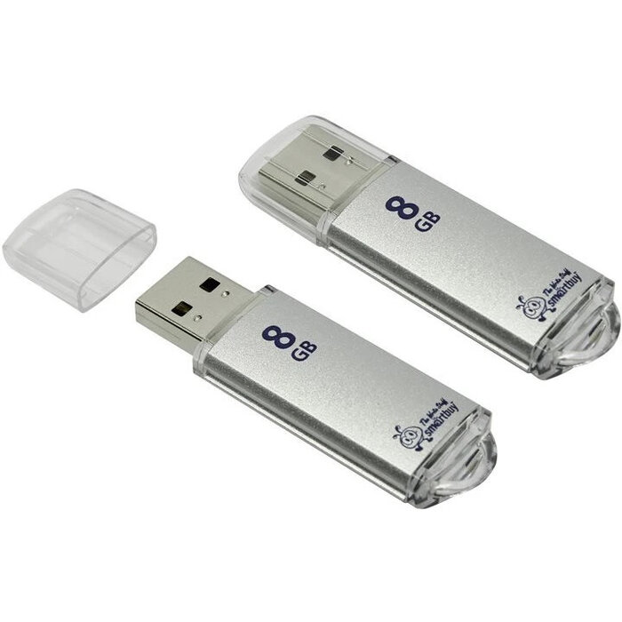 USB Flash накопитель SmartBuy V-Cut (SB8 ГБVC-S) 8 ГБ, серебряный №1