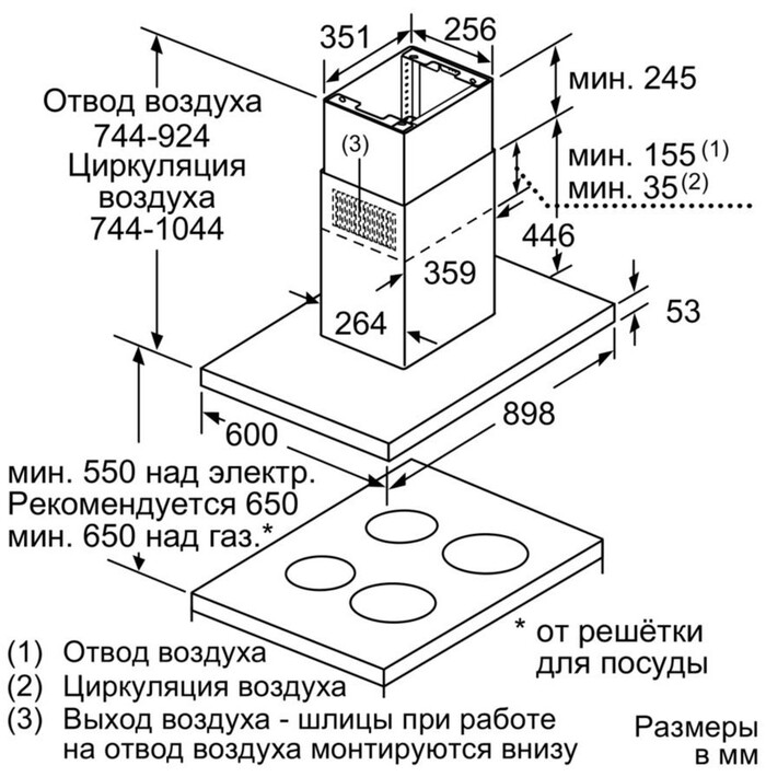 Вытяжка Bosch DIB 97IM50, Серебристая №6