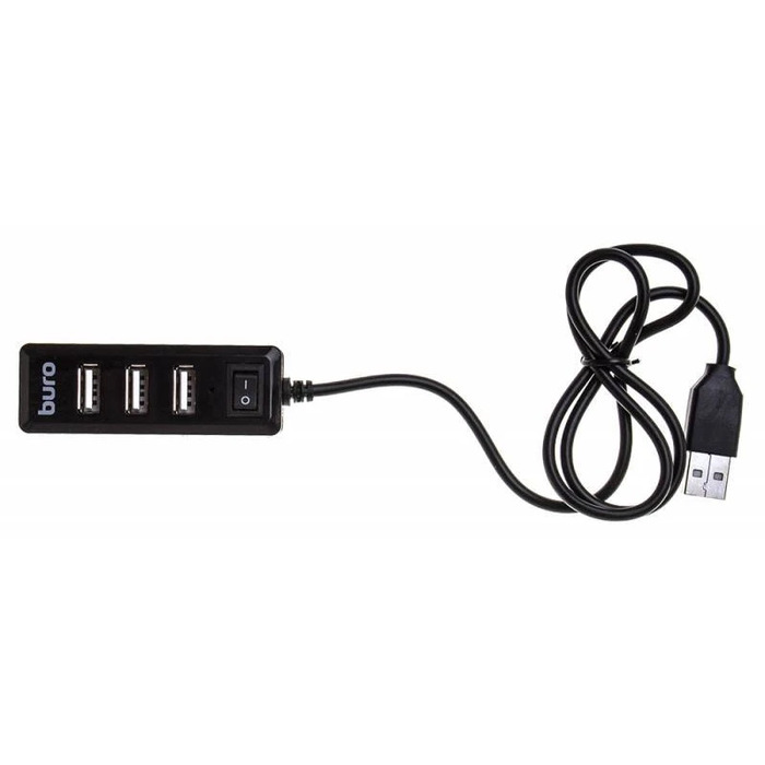 USB-концентратор Buro BU-HUB4-0.5L-U2.0, Черный №1