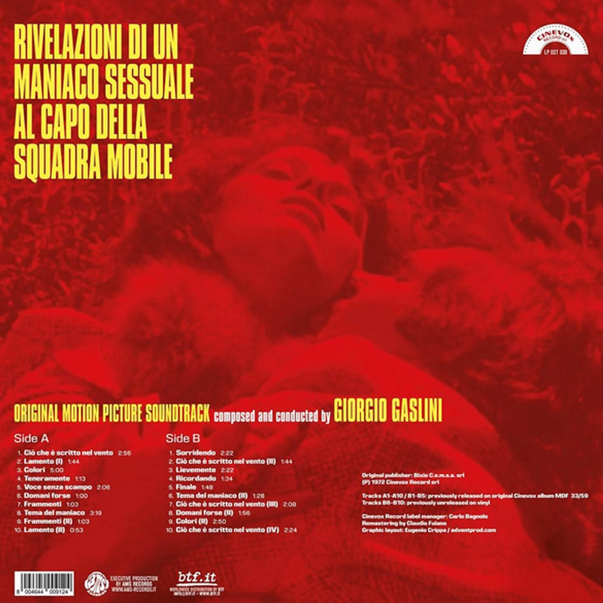 Виниловая пластинка Giorgio Gaslini – Rivelazioni Di Un Maniaco Sessuale Al Capo Della Squadra Mobile (Colonna Sonora Originale Del Film) – Coloured LP детальное изображение - 2