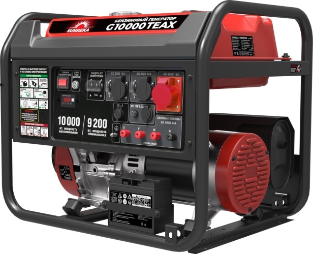 Генератор бензиновый SUNREKA G10000TEAX 211029, 9.2 кВт, Красный детальное изображение - 1