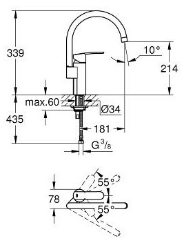 Смеситель Grohe Wave Cosmopolitan 32449001 детальное изображение - 2