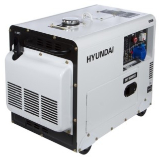 Генератор дизельный с воздушным охлаждением HYUNDAI DHY 8000SE, в кожухе, 5 кВт, Белый детальное изображение - 3