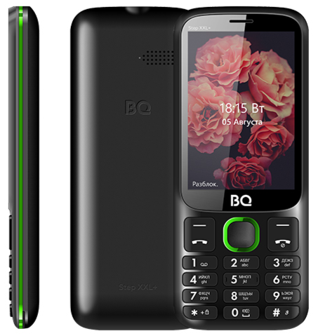 Мобильный телефон BQ 3590 Step XXL+, 64 Мб, Черный/Зеленый, Dual mini-SIM детальное изображение - 2