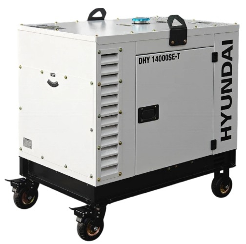 Генератор дизельный с воздушным охлаждением HYUNDAI DHY 14000SE-T, в кожухе, 10 кВт, Белый детальное изображение - 6