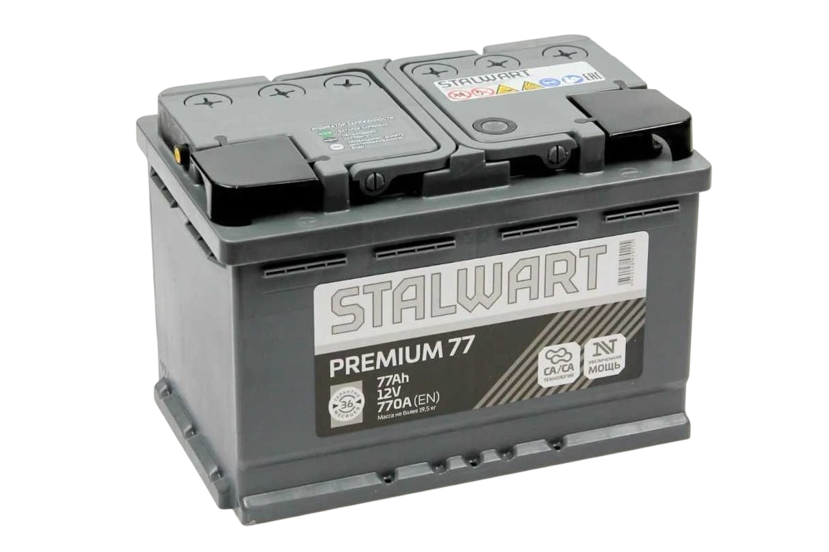Аккумулятор Stalwart Premium 6СТ-77.1, Прямая Полярность, 77 А*ч детальное изображение - 1