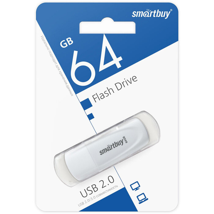 USB Flash накопитель SmartBuy Scout (SB064GB2SCW) 64 ГБ, белый №3