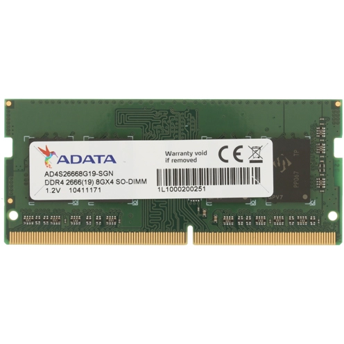 Оперативная память ADATA SO-DIMM DDR4 2666MHz, AD4S26668G19-SGN, 8 Гб детальное изображение - 1