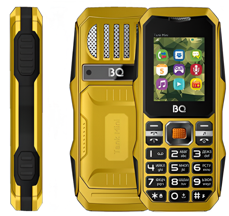 Мобильный телефон BQ 1842 Tank Mini, 32 Мб, Желтый, Dual mini-SIM детальное изображение - 2