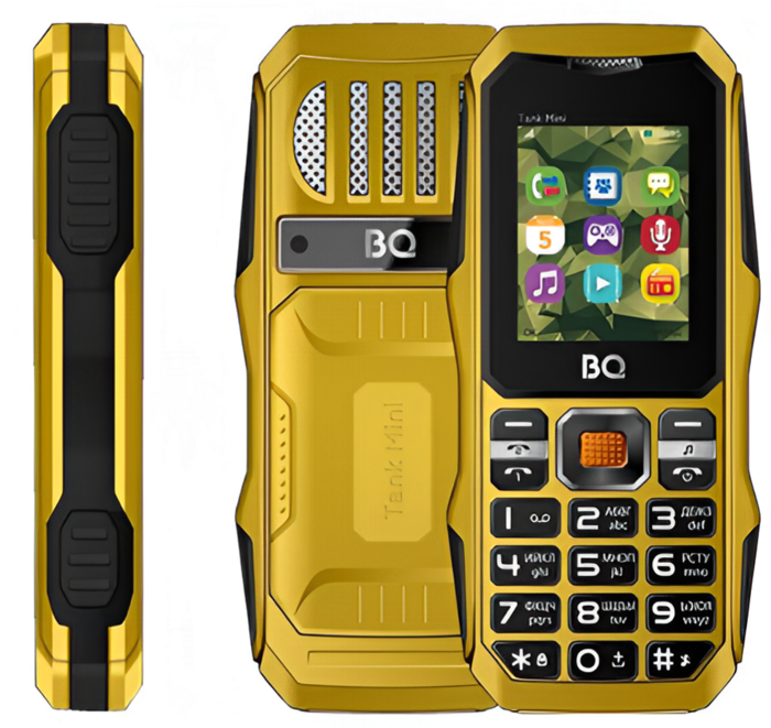 Мобильный телефон BQ 1842 Tank Mini, 32 Мб, Желтый, Dual mini-SIM №2