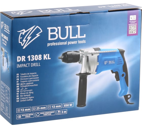Ударная дрель BULL DR 1308 KL в коробке 1327422, 850 Вт детальное изображение - 2