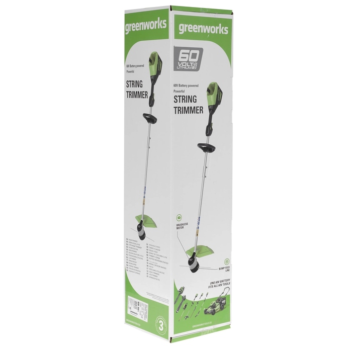Триммер аккумуляторный Greenworks GD60LT (2108307), без АКБ и ЗУ, Зеленый №10