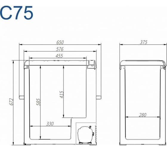 Автомобильный компрессорный холодильник Alpicool C75, 990248, 12/24 В, Серый детальное изображение - 5
