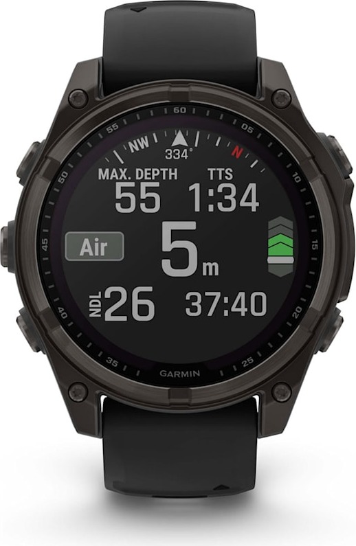 Смарт-часы Garmin Fenix 8 Solar Sapphire DLC, 47 мм, титановый угольно-серый с черным ремешком детальное изображение - 2