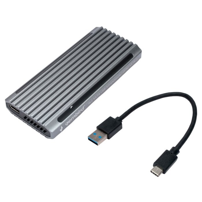 Внешний корпус для SSD M.2 Gembird EEM2-SATA-3, Серебряный №3