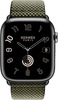 Смарт-часы Apple Watch Hermes Series 9 Vert/Noir, 45 мм, Зеленый, Toile H Single Tour вариант - 2