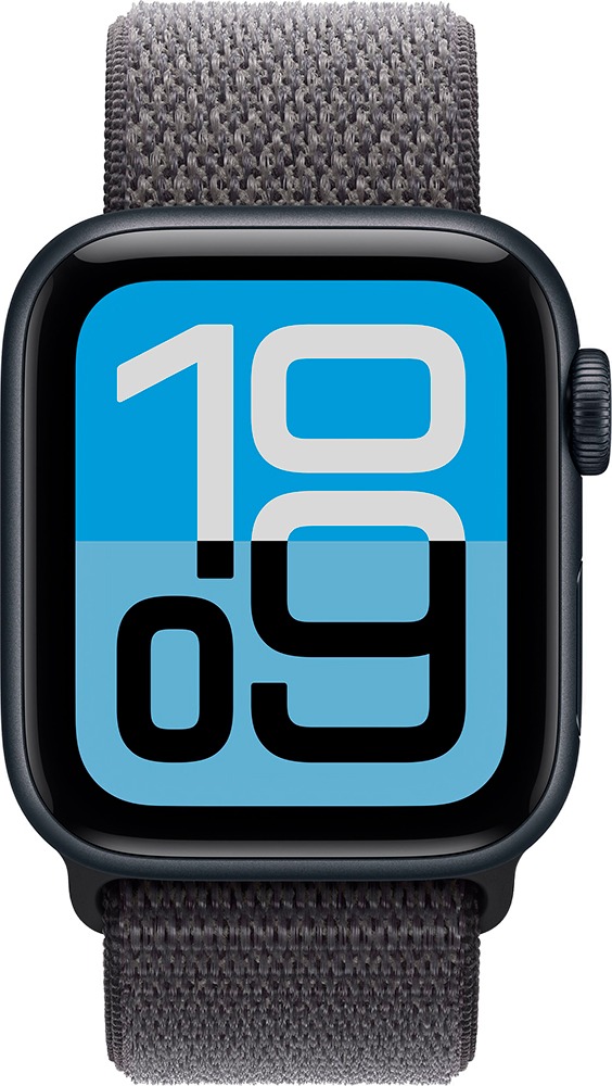 Умные часы Apple Watch SE 3 40 мм, GPS, Midnight Aluminium Case with Dark Gray Sport Loop, Полуночный черный/Темно-серый детальное изображение - 2