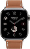 Смарт-часы Apple Watch Hermes Series 10 42 мм, Silver Titanium Case with Gold Single Tour, Серебристый/Коричневый вариант - 2