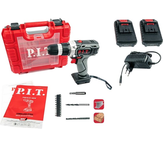 Дрель ударная электрич. (800Вт. 13мм, рег.скор. 0-2800 об/мин, реверс, коробка) P.I.T. PSB13-C3 NEW, 710 Вт детальное изображение - 1