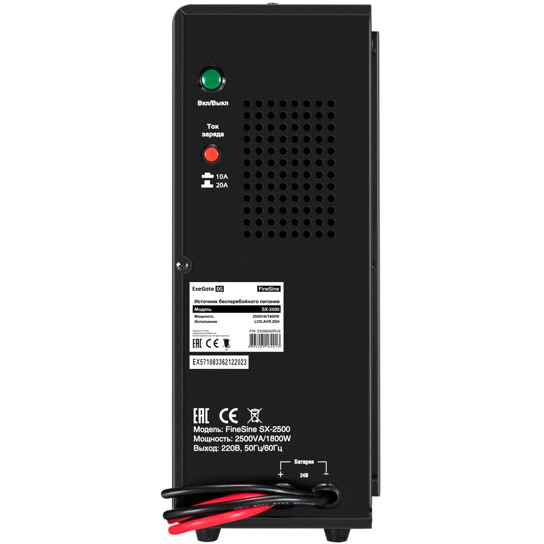 ИБП ExeGate FineSine SX-2500.LCD.AVR.2SH + 2x DTM 1255 (55Ач) детальное изображение - 4